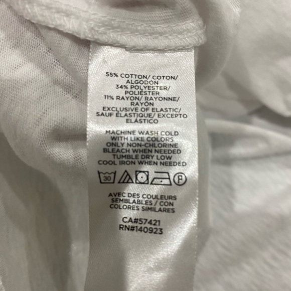 Loft ladies white cotton blend long sleeve shirt with cinched front Size Large - Picture 4 of 4